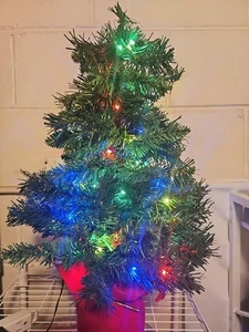 24in Multicolored LED Tabletop Christmas Tree W Red Base NIB FREE SHIPPING! - Picture 1 of 6