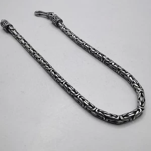 Bracciale Vintage Fine Catena Bizantina Argento Sterling 925 Massiccio Regalo Uomo 11 gr - Foto 1 di 8