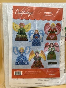 Craftways 6 Angels Plastic Canvas Ornament kit 570072 - 5 1/2" Christmas New - Picture 1 of 5