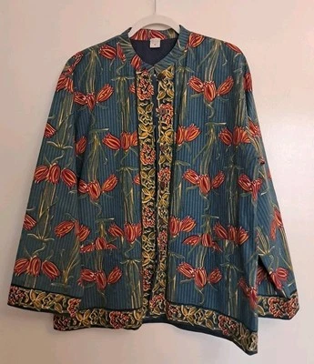 Chaqueta Hobo 100 % Algodón Reversible Boho Hippie Gran Tamaño Bolsillos Medianos Excelente  Foto 1 de 4