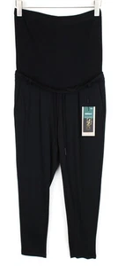 ONLY Maternity Women Trousers M Black Drawstring Formal-Style Plain Stretch - Picture 1 of 10