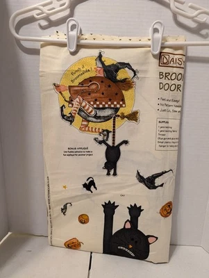 De colección 1997 Daisy Kingdom Escoba Corte Algodón Coser Puerta Apliques Edredón Panel Bruja Foto 1 de 2