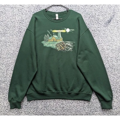 Pullover de Colección Jerzees Faro Abuela Talla L Casa Senderismo Aire Libre Boho Verde Foto 1 de 4