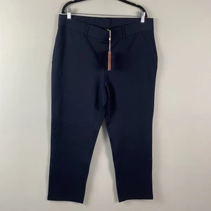 Quince Ultra Stretch Ponte Straight Leg Pants Size 2X Petite Navy Blue Pull On - Picture 1 of 12