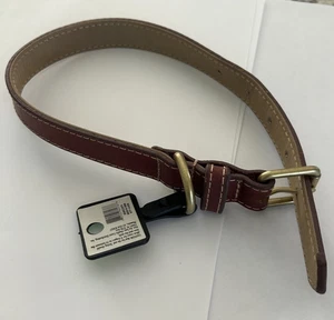 Neu Leder Hundehalsband Top Pfote 3/4" x 18" braun Leder mit Etikett - Bild 1 von 9