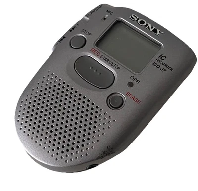 SONY ICD-37 Digital Voice Recorder Memory Electronic Pocket Dictaphone Silver - Image 1 of 4
