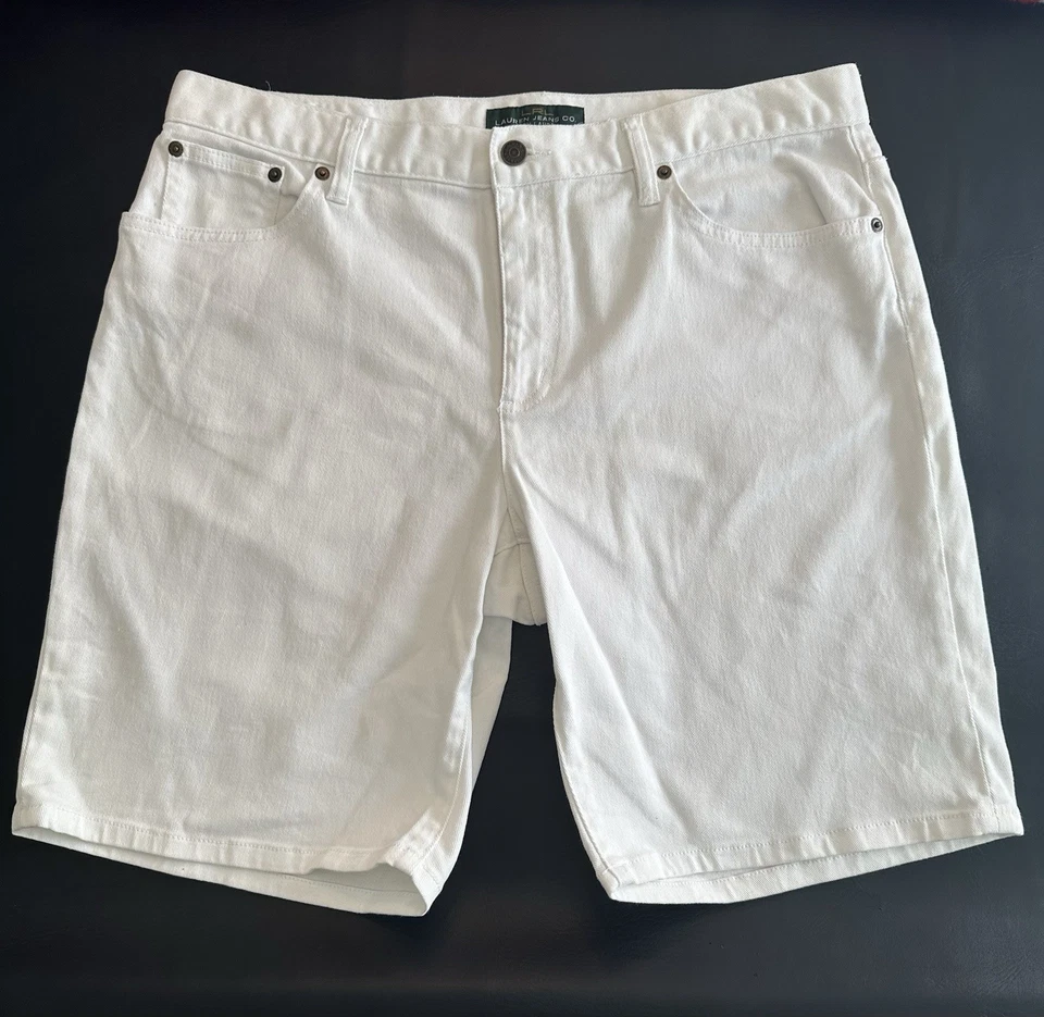 Laurel Ralph Lauren-Lauren Jeans Co White Jean Shorts Women’s 14 (35”Wx9”L) - Image 1 of 4