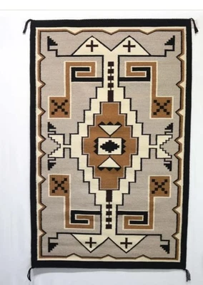 5x8 Ft Handwoven Kilim Wool Navajo Rug Halloween Decor Housewarming Area Rug - Image 1 of 4