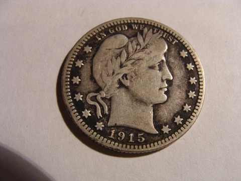 1915 Barber Quarter - VF condition Cover