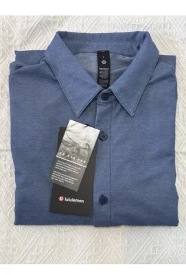 NUEVO CON ETIQUETAS $118 Camisa Lululemon Commission Manga Larga Lavada - EZMB - Talla L Foto 1 de 4