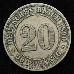 Germany Empire 20 Pfennig 1890A, Coin, Inv#B429 - Picture 1 of 2