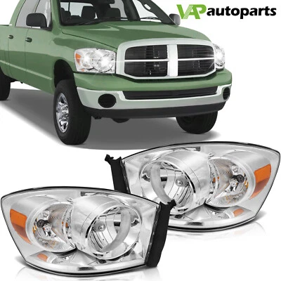 Conjunto de faros de repuesto para Dodge Ram 2006-2009 lente transparente Foto 1 de 4