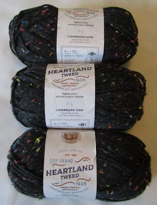 Lion Brand Yarn Heartland Tweed Yarn - Black Canyon - 200 Yards - 4oz. - 3 Pack - Image 1 of 4