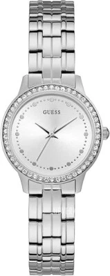 Guess Ladies Chelsea Quartz Crystal Silver Dial Watch - W1209L1 NEW - Image 1 of 4