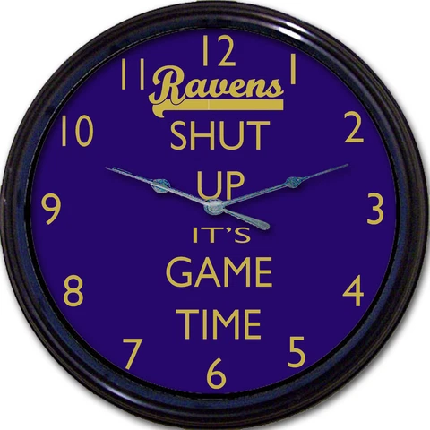 Baltimore Ravens Football Shut Up It's Game Time Wall Clock NFL Man Cave 10" Cover
