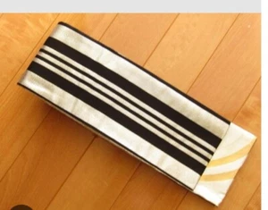 Cinturón kimono japonés kaku obi.yukata obi.hanhaba obi.oro blanco plata.hombres. - Imagen 1 de 5