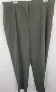Notations Woman's Polyester Velour Dress Pants NWT Size Large Hunter Green - Picture 1 of 8