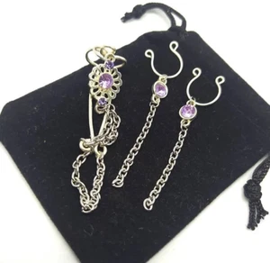 Intimate Jewelry Set, Nipple Rings & Clit Clamp No Piercing Vaginal Clit Jewelry - Picture 1 of 9
