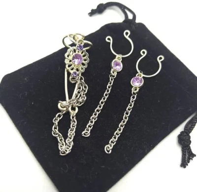 Intimschmuck Set, Brustwarzenringe & Klitorisklemme ohne Piercing Vaginal Klitoris Schmuck - Bild 1 von 4