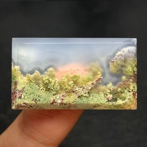 Scenic Moss Agate Cabochon 33.4x19x4.5mm High Quality 32 ct - Picture 1 of 6