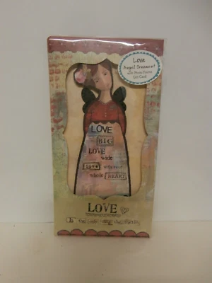 New Demdaco Kelly Rae Roberts Love Angel Ornament with Photo Frame Gift Card - Image 1 of 3
