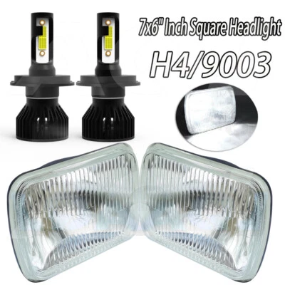 2x Fit Ford f-100 F-150 F-250 F-350 7x6 5x7" LED HeadlightS  Hi Lo Beam H6054 - Image 1 of 4