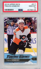 Graded 2016-17 Upper Deck UD Travis Konecny #217 Rookie RC Hockey Card PSA 10