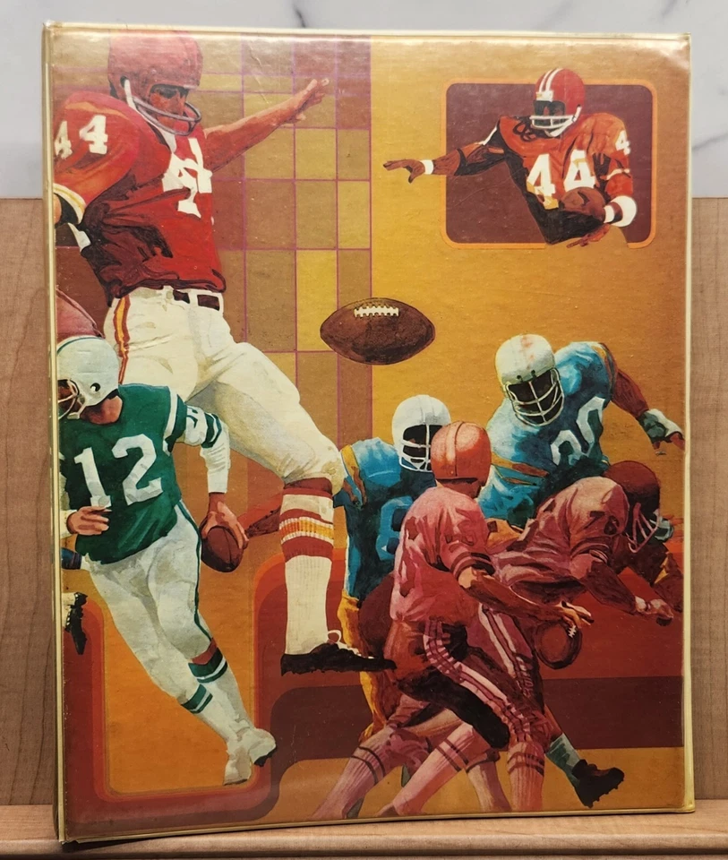复古 20 世纪 70 年代早期 NFL 足球米德 3 环粘合剂 Namath Griese Butkus Podola — 第 1/4 张图片