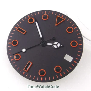 29mm Black Watch Dial Fit NH35A ETA 2824 PT5000 ST2130 Miyota 8215 821A DG2813 - Picture 1 of 10