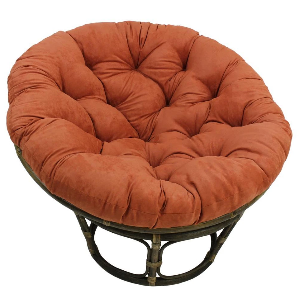 Rattan 42-Inch Papasan Chair with Micro Suede Cushion - Image 1 of 1