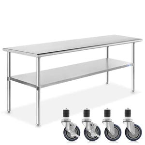 Stainless Steel 24" x 72" NSF Commercial Kitchen Work Food Prep Table w/ Casters - Picture 1 of 7