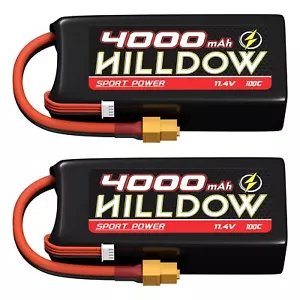 11.4V 3S Lipo Battery 4000mAh 100C Shorty Battery with XT60 Connector for Roc... - Picture 1 of 6