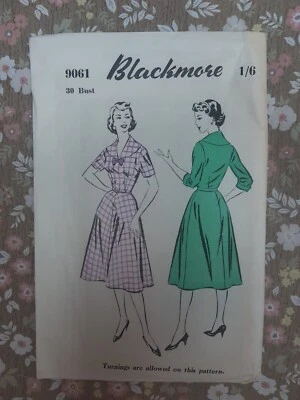 50s Blackmore Paper Sewing Pattern Vintage Unused Ladies Dress Coat Bust 30  - Image 1 of 2