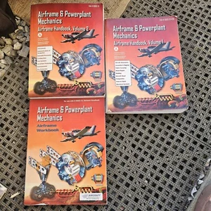Airframe & Powerplant Mechanics Vol 1 & 2 W Airframe Workbook Used Good Set Of 3 - Picture 1 of 12