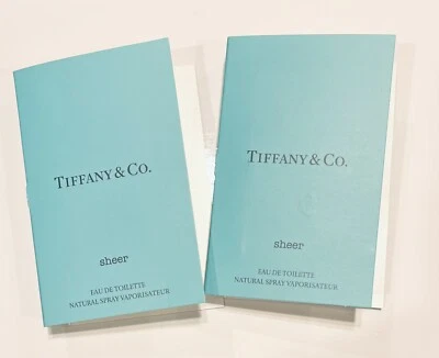 2 TIFFANY & Co SHEER Eau de Toilette spray travel samples .04 fl.oz 1.2 ml NEW - Image 1 of 2