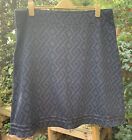 BNWT Mantaray Navy & Beige Jacquard Stretch Jersey Skirt, Size 18, RRP £30!