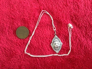 Retro Lion face door knocker sterling silver pendant necklace new chain - Picture 1 of 3