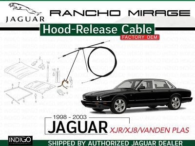 JAGUAR GENUINE FACTORY OEM (1998-2003) XJ8 Hood-Release Cable HNC2541AD - Image 1 of 4