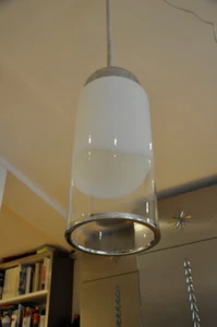 Vintage 60er/70er Jahre Zylinder Glas Lampe Murano wohl Mazzega Carlo Nason - Picture 1 of 24