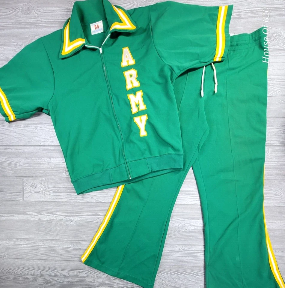 Vtg 60s US Army Champion Tracksuit M Jacket S Pants Nylon Usa Made Varsity  - Image 1 of 4