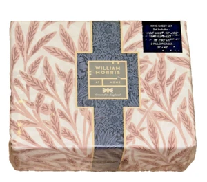 William Morris~Juego de sábanas King~Sauce original~Yeso~Blanco/Rubor/Rosa~PERCAL~ - Imagen 1 de 9