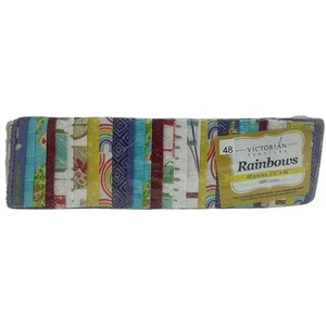 Rainbows 40 x 2 1/2" Strips 44" Long by Victorian Textiles (#48) - Imagen 1 de 2