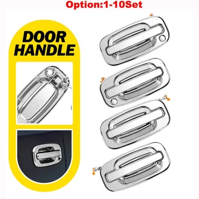 Manija de puerta exterior delantera cromada izquierda derecha para GMC Sierra 1500 2500 3500 2004-2006 Foto 1 de 4