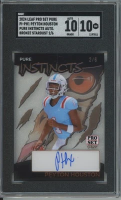 2024 Pro Set Pure Bronze Stardust Peyton Houston 2/6 Gem Mint SGC 10 10 Auto - Image 1 of 2