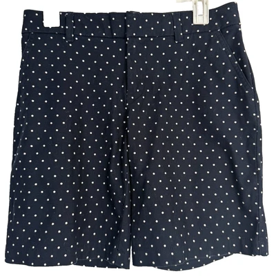Шорты-бермуды женские Tommy Hilfiger размер 8 синие белые в горошек прогулочные льняные хлопковые - Изображение 1 из 4