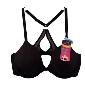 Maidenform Racerback BH Schwarz 36C DM7550 Smartzone Cups Supersoft Stoff Neu - Bild 1 von 7