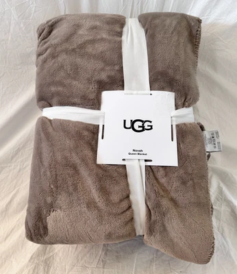 Manta completa/queen de felpa suave UGG Novah Lt. Fawn nueva en paquete Foto 1 de 4