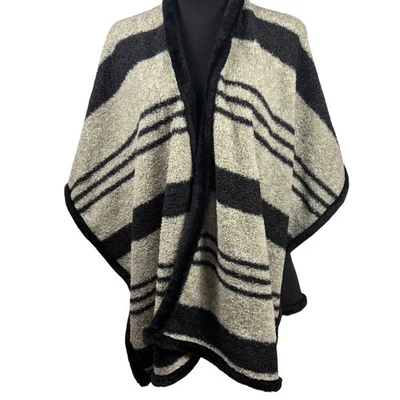 Poncho Rachel Roy Capa OS Luxe Boho Envolvente Chal Neutro Acogedor Negro Hygge Nuevo con Etiquetas Foto 1 de 4