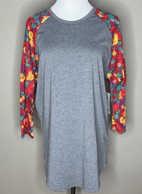 NUEVO LuLaRoe Randy Mujer Manga 3/4 Top Camiseta Multicolor Floral Talla XL. Foto 1 de 4