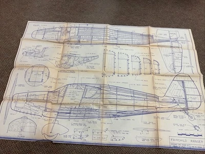 FAIRCHILD RANGER 24 RC MODEL AIRPLANE PLANS FOR 10CC BY STEPHAN SAUGER 1/6 SCALE - Image 1 of 4